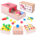 4-in-1 Wooden Montessori Activity Cube – Baby Sensory Toy