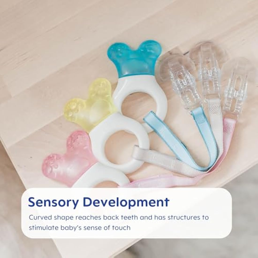 MAM Mini Teething Cooler and Clip – Blue Cooling Teether, 2+ Months