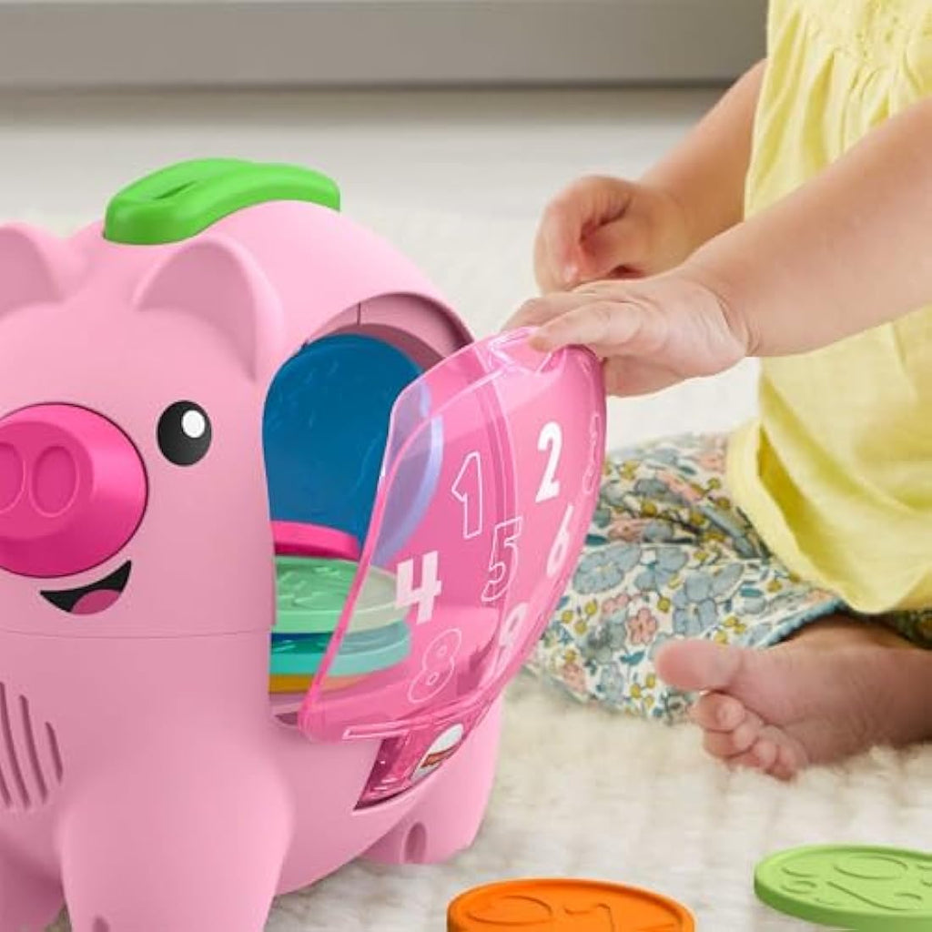 Fisher-Price Laugh & Learn Piggy Bank – Musical Counting Baby Toy