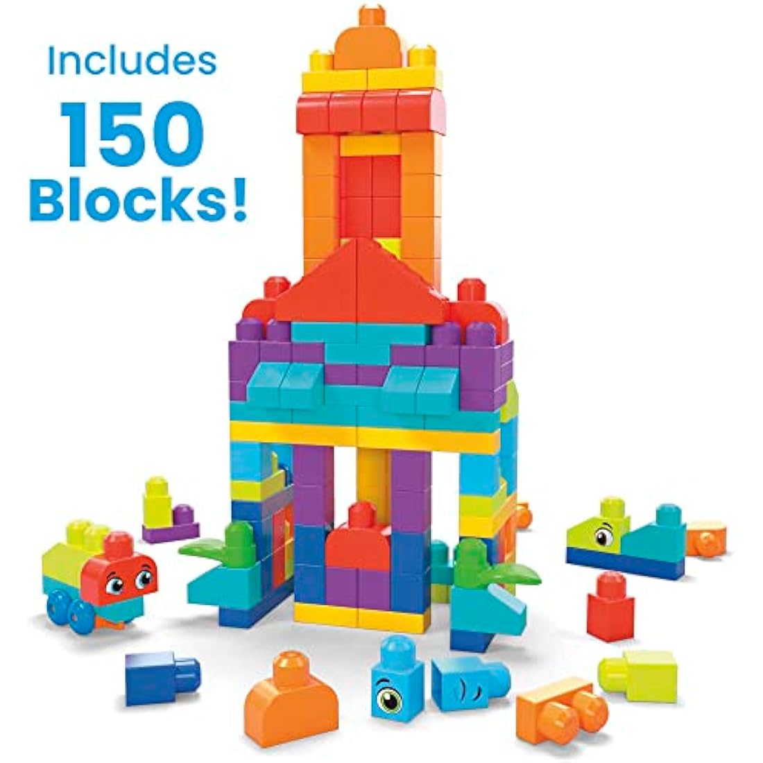 Mega Bloks Bigger Building Bag | 150 Piece Toddler Toy Set