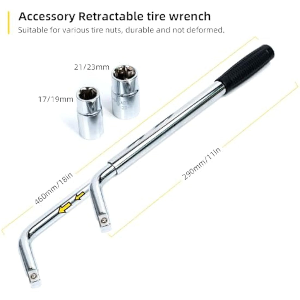 LEADSTAND 2-Ton Scissor Jack Kit with Lug Wrench and Drill Adapter