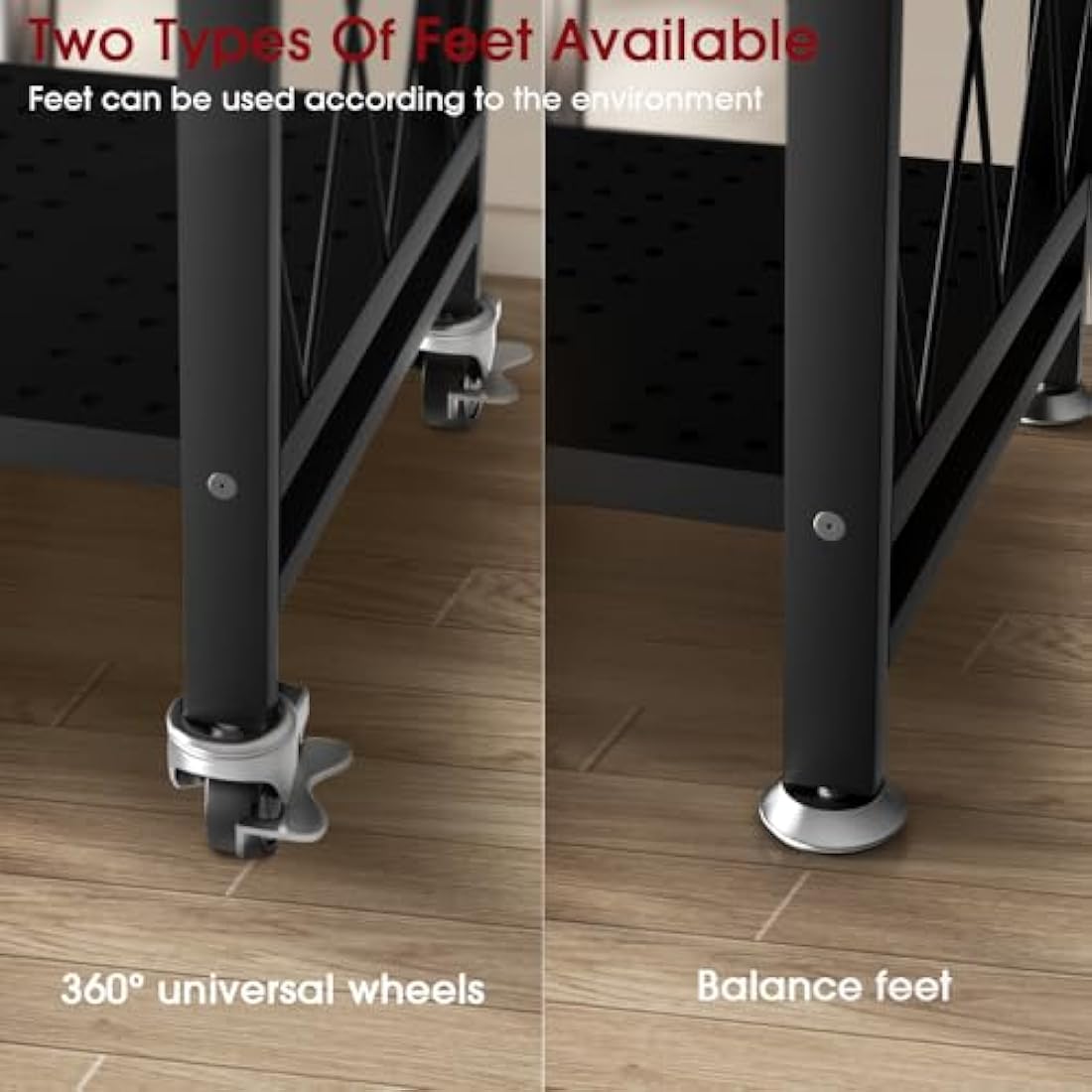 5-Tier Foldable Rolling Storage Rack | Heavy Duty Steel Shelf