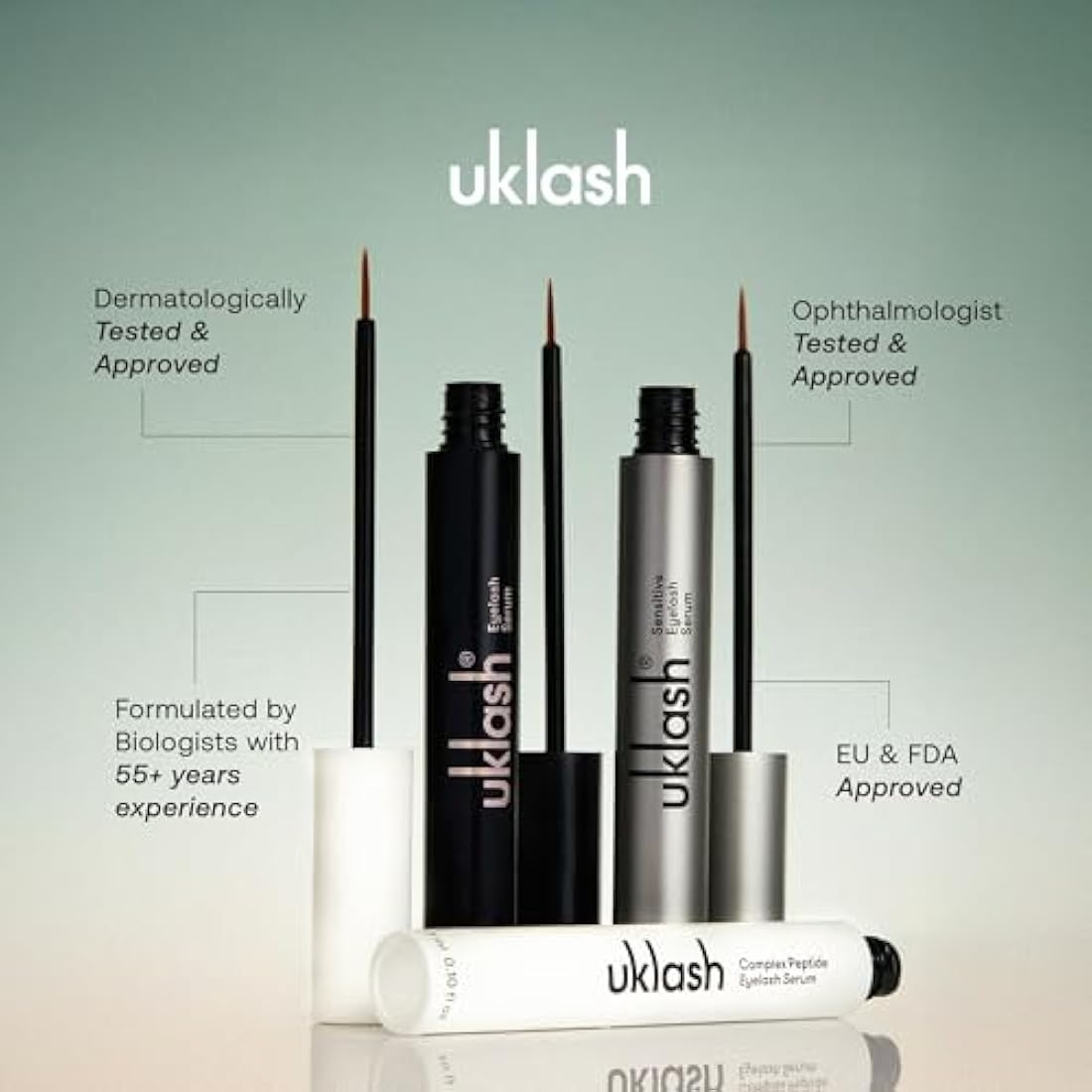 UKLASH Eyelash Growth Serum – Vegan Peptide Formula for Longer Lashes