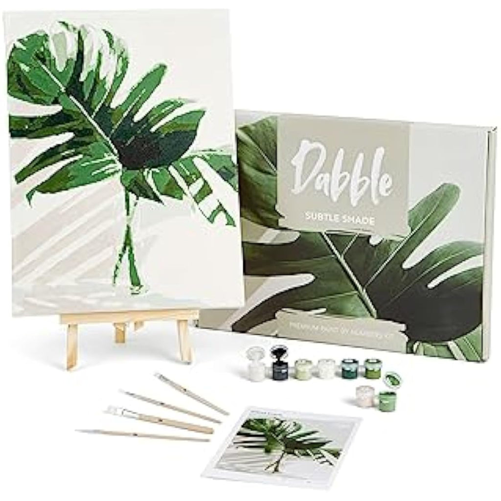 Dabble Paint by Numbers Kit for Adults - Floral Canvas with Acrylic Paint