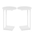 HDANI C-Shaped Side Table,Round End Table under Sofa,Bedside Table,Sofa Side Table with Metal Frame, Small Coffee Snack Table for Living Room