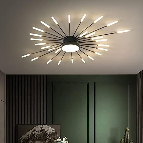 Modern LED Firework Ceiling Light | Black Semi Flush Mount