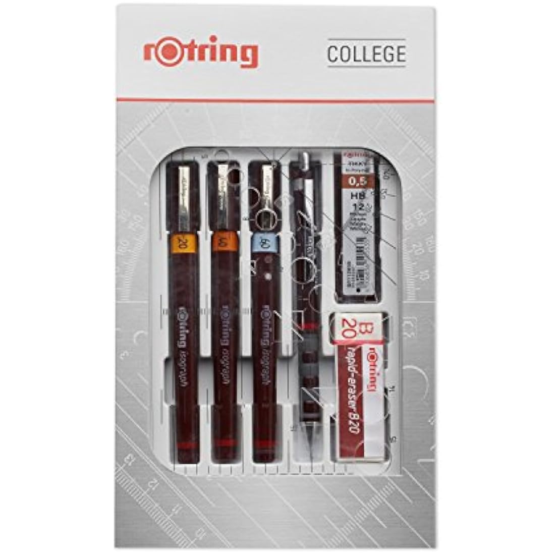 rOtring Isograph Technical Pen & Pencil College Set | 3 Pens + Tikky