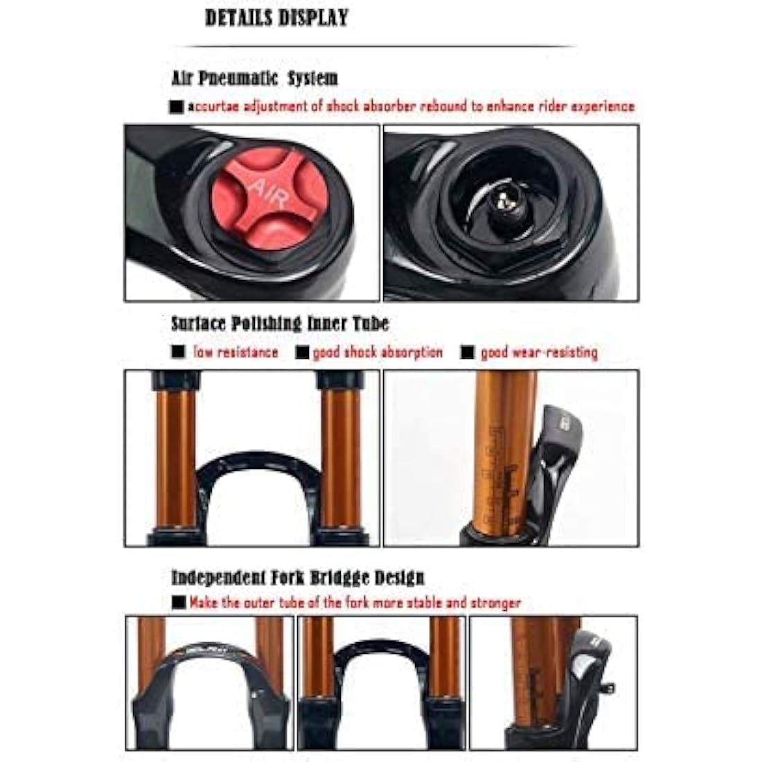 ZTZ MTB Suspension Fork | 120mm Travel Air Shock Magnesium Alloy
