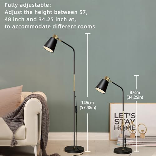 Jolof Store Industrial Floor Lamp – Adjustable Metal Task Lighting, Black
