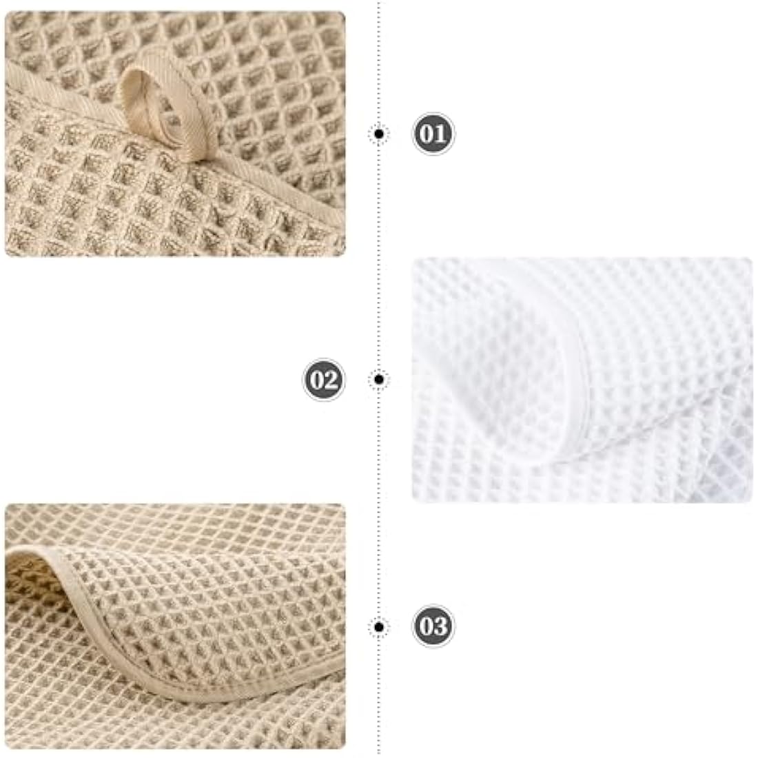 Polyte Microfiber Bath Towel Set – 6 Piece Quick Dry Waffle Weave