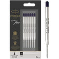 Parker Ballpoint Pen Refills | Medium Point Black Quinkflow Ink | 6 Pack