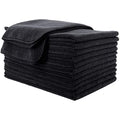 Polyte Microfibre Hair Drying Salon Towel - 12 Pack Quick Dry Black
