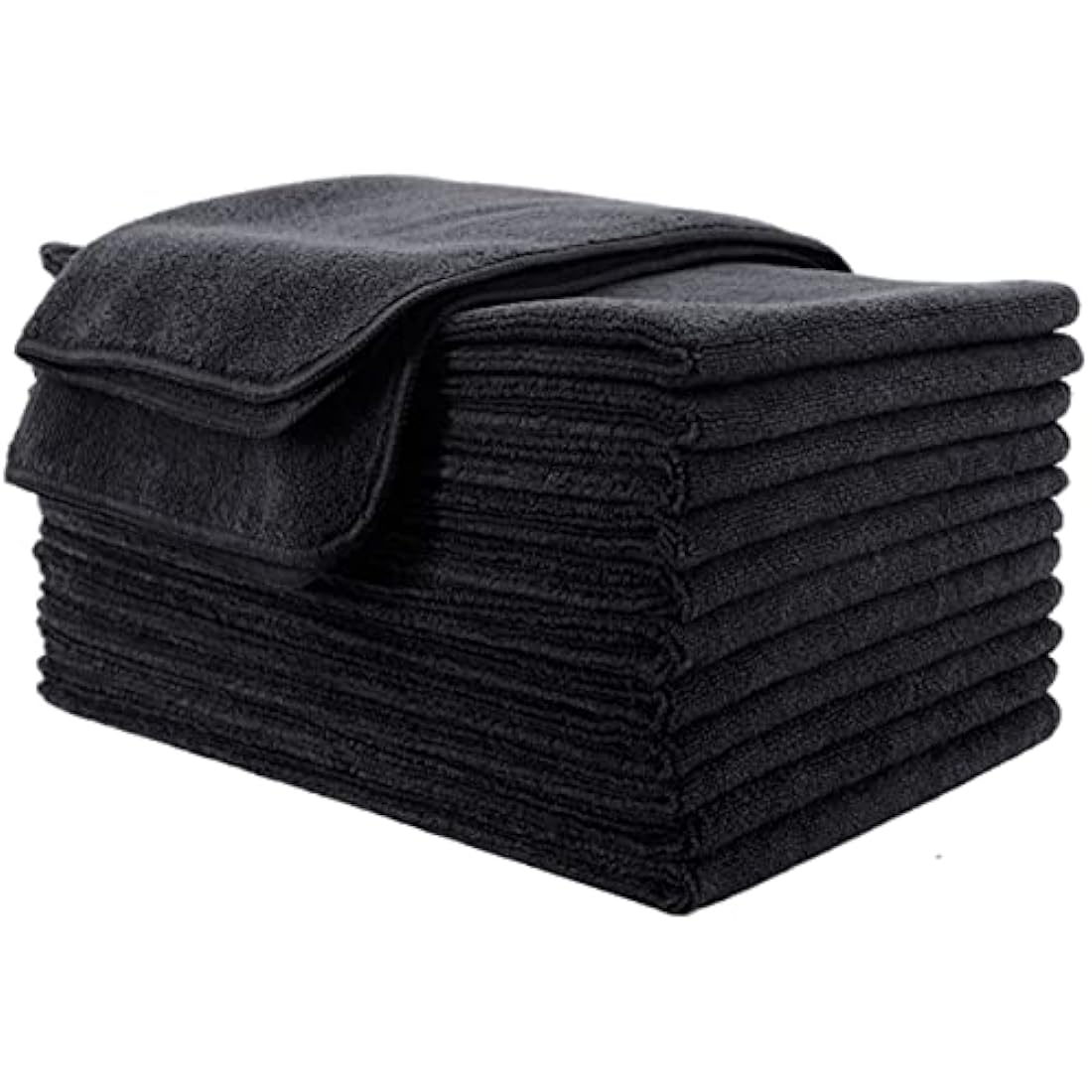 Polyte Microfibre Hair Drying Salon Towel - 12 Pack Quick Dry Black