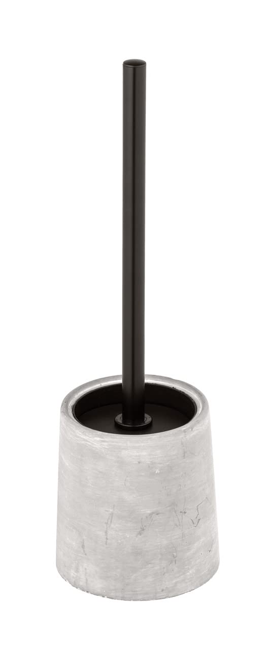 WENKO Villena Toilet Brush Set – Concrete Stone Look Holder, Grey