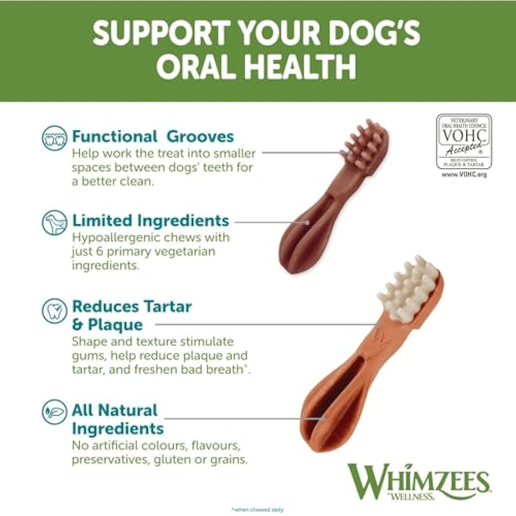 WHIMZEES By Wellness Small Dog Dental Chews | Grain Free, 56 Count