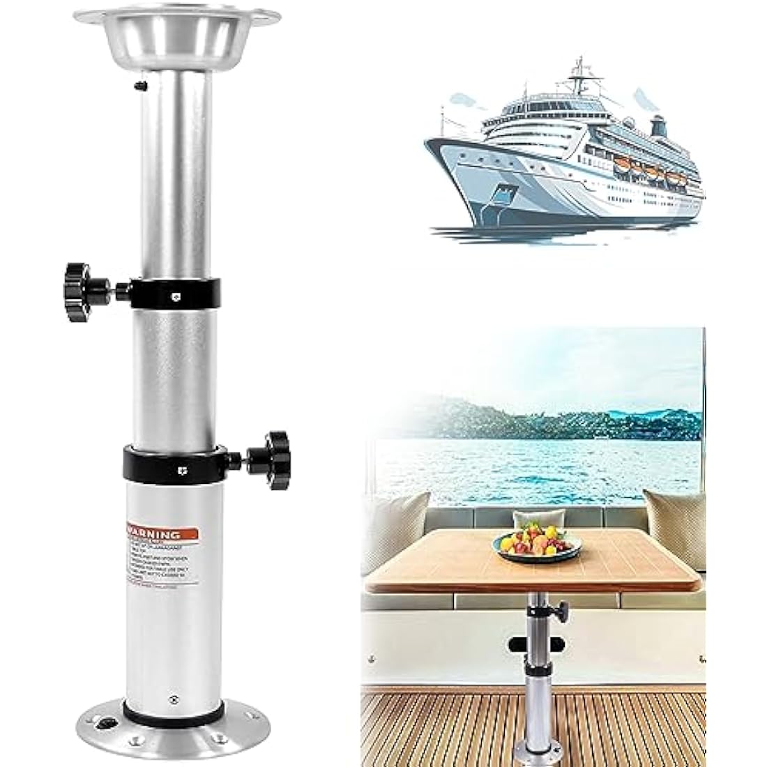HWHongRV Adjustable RV Table Leg | 17-28" Aluminum Pedestal for Boats