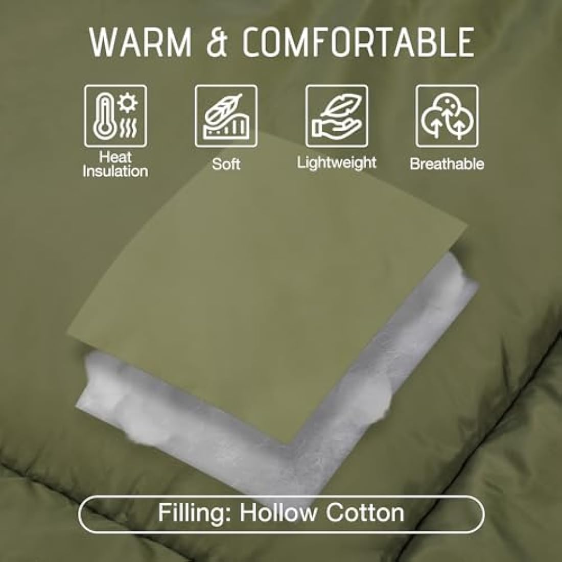 REDCAMP Wearable Camping Blanket | Waterproof Hooded Poncho – Army Green