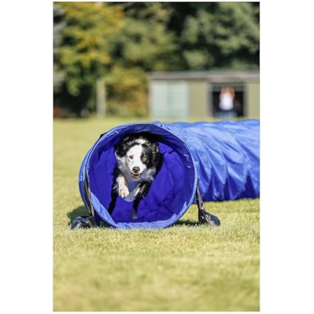 Trixie Dog Agility Training Tunnel - 5m Large Outdoor Obstacle, Blue
