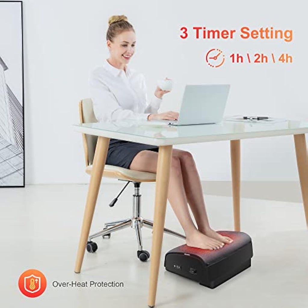 Comfier Heated Foot Rest | Ergonomic Memory Foam Under Desk Foot Warmer