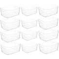 Jolof Store 12-Piece Clear Plastic Storage Bins for Kitchen & Makeup