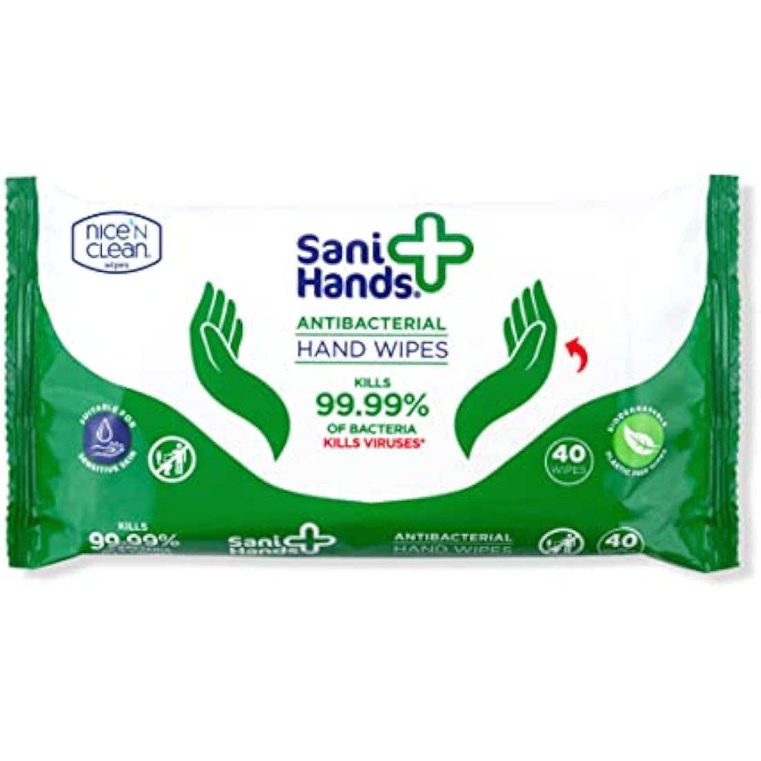 Sani Hands Antibacterial Hand Wipes – Biodegradable & Sensitive (480 Pack)