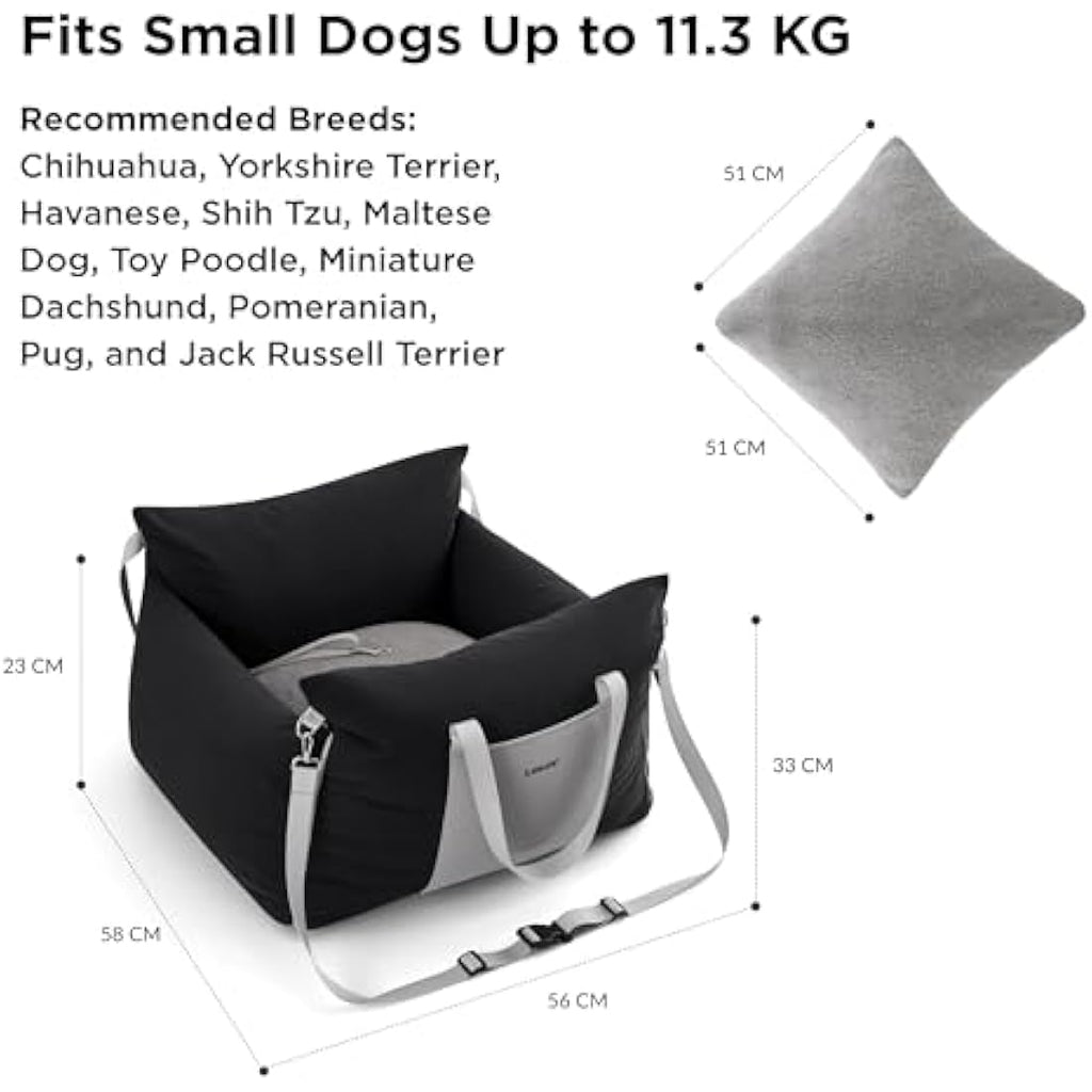 Lesure Dog Car Seat – Waterproof Memory Foam Booster Seat for Medium Dogs
