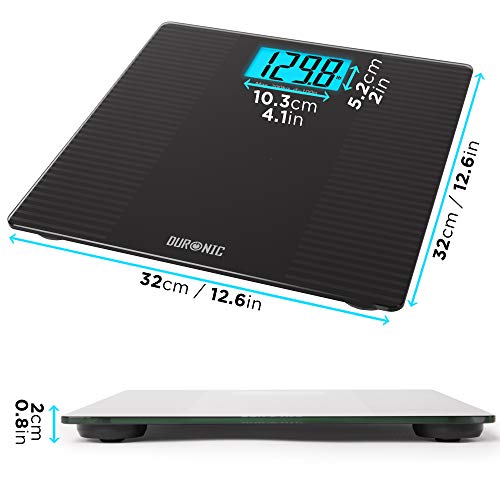 Duronic Digital Bathroom Scales – 200kg Capacity Non-Slip Black