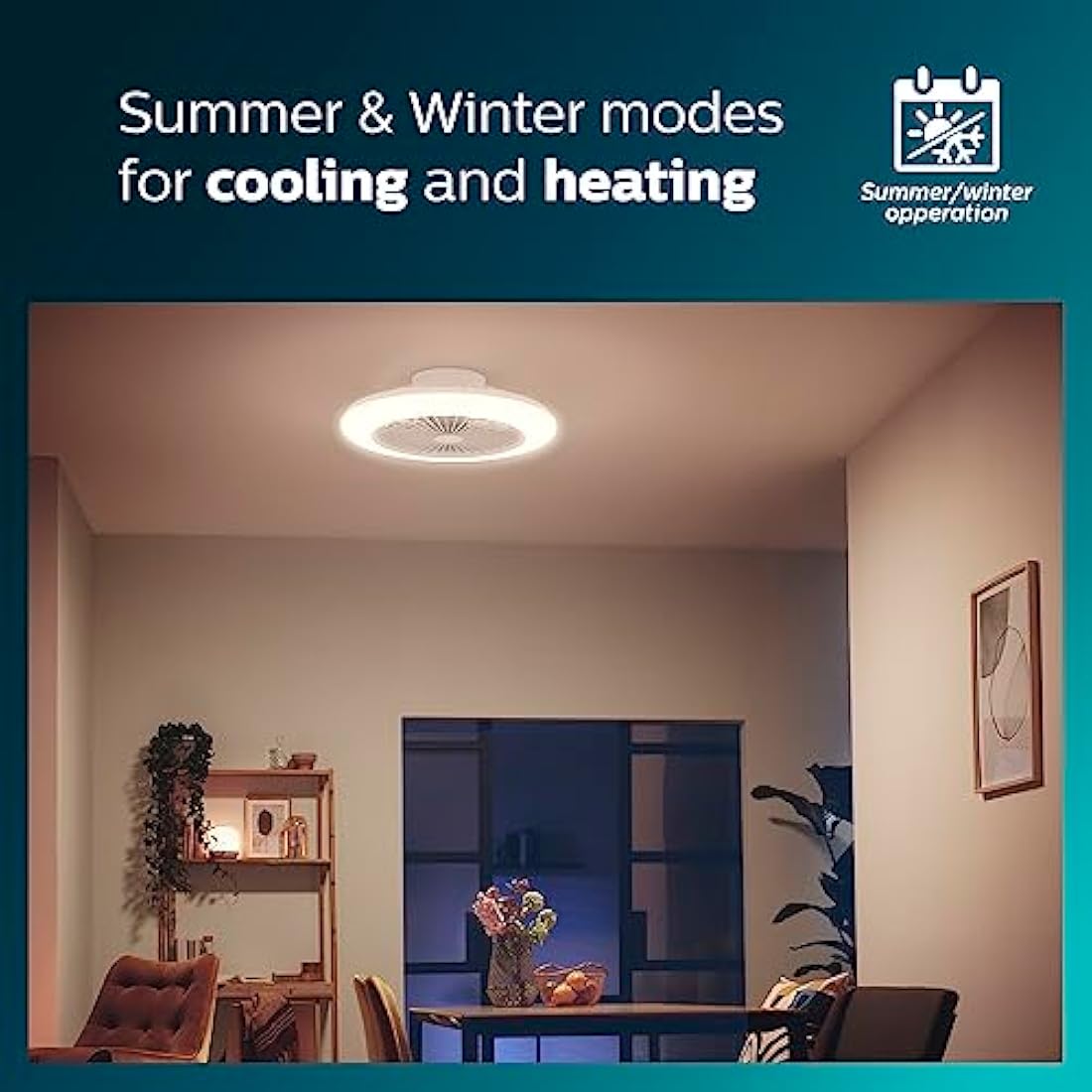 Philips LED Round Fan Light | 60W Slim Ceiling Fan with Remote Control