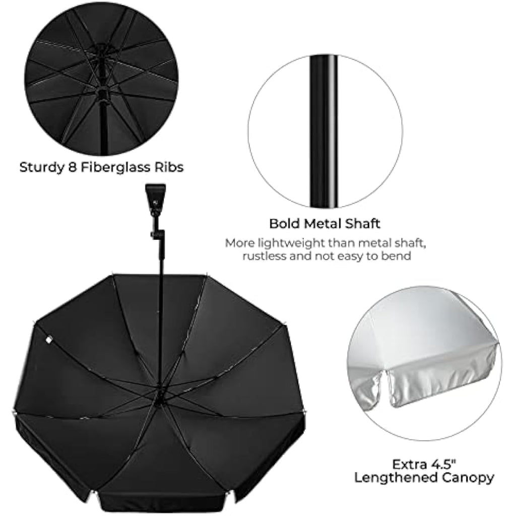 G4Free UPF 50+ Universal Clamp On Umbrella | Adjustable UV Sun Shade