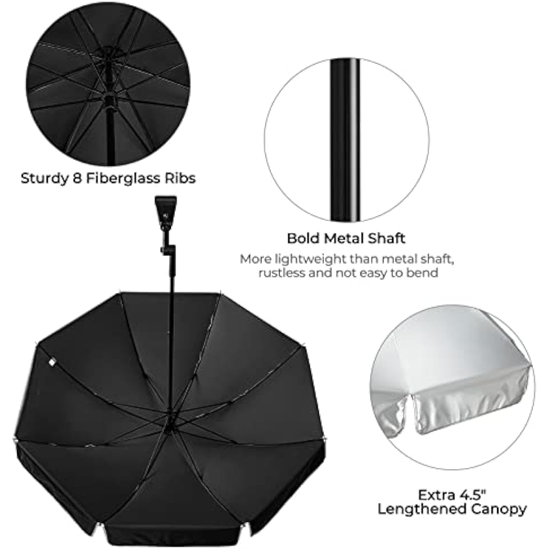 G4Free UPF 50+ Universal Clamp On Umbrella | Adjustable UV Sun Shade