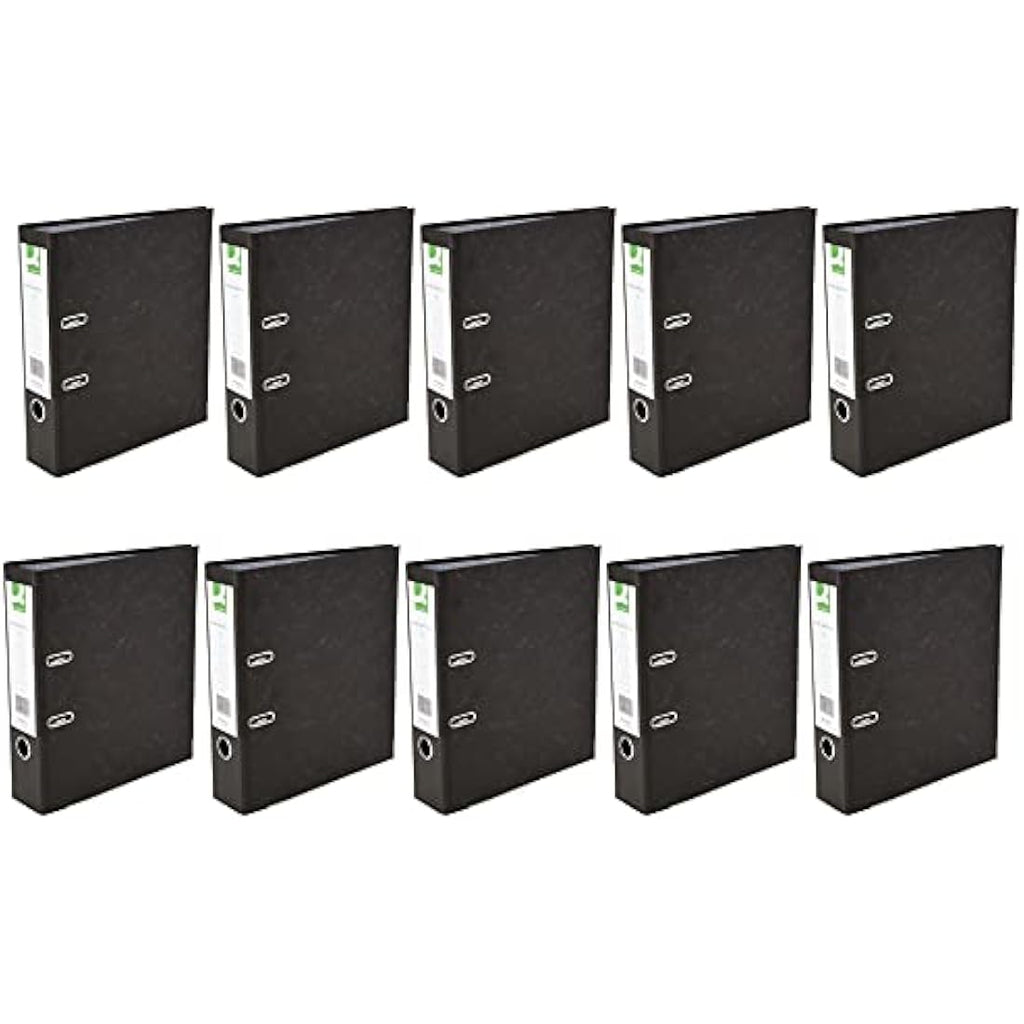 Q-Connect A4 Lever Arch File Black Marbled - 70mm Capacity (10 Pack)