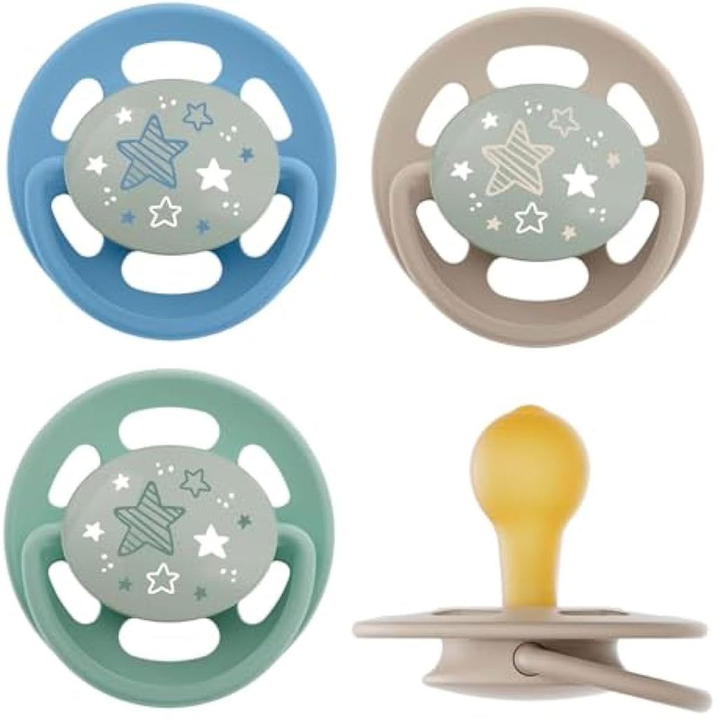 Nip Cherry Night Pacifier 0-6m – Glow in The Dark Soothers, 4 Pack