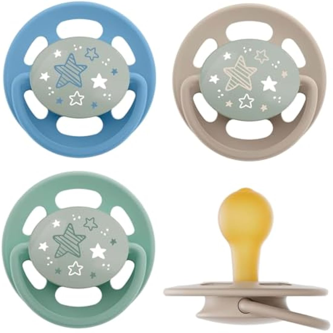 Nip Cherry Night Pacifier 0-6m – Glow in The Dark Soothers, 4 Pack