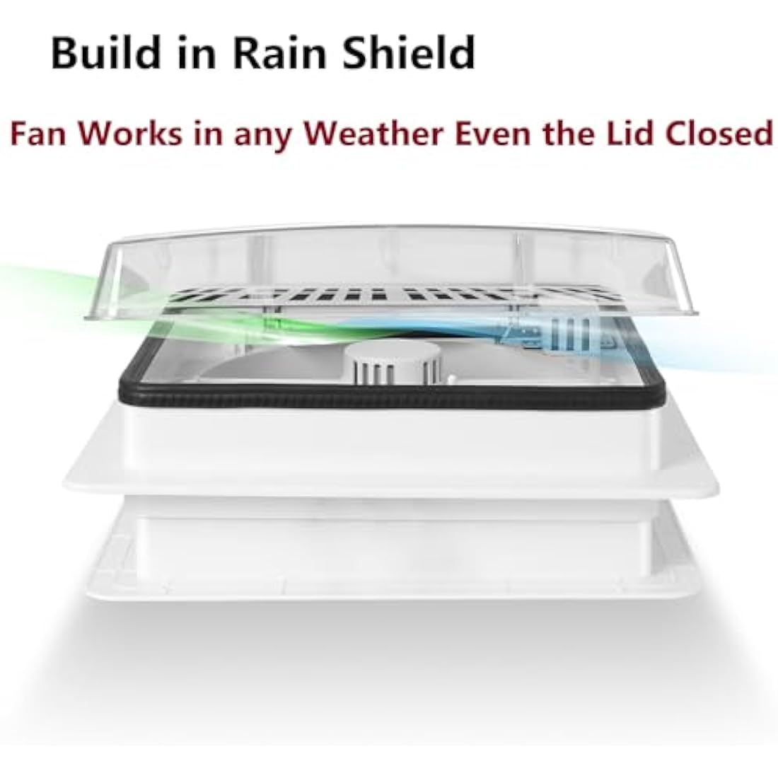 Jolof 14" RV Roof Vent Fan with Rain Sensor, Remote & Brushless Motor