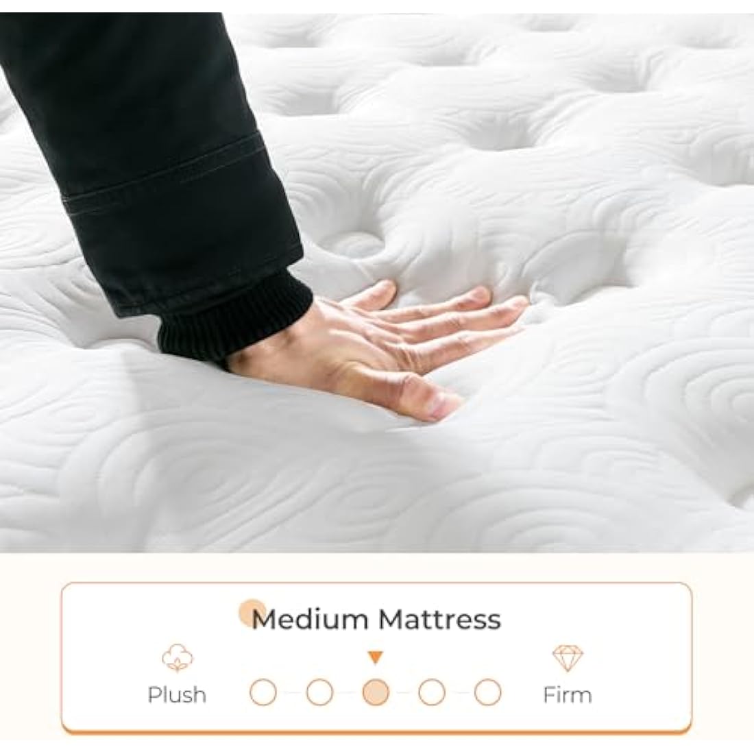 Vesgantti 3FT Single Mattress | 10.6 Inch Hybrid Pocket Sprung Pillow Top