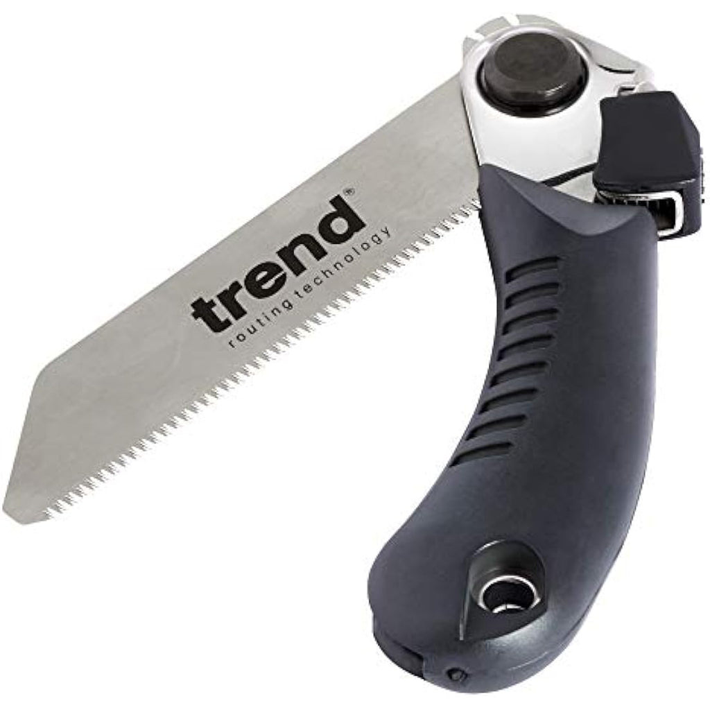 Trend Folding Flush Cut Saw – 120mm Carbon Steel Blade for Dowels