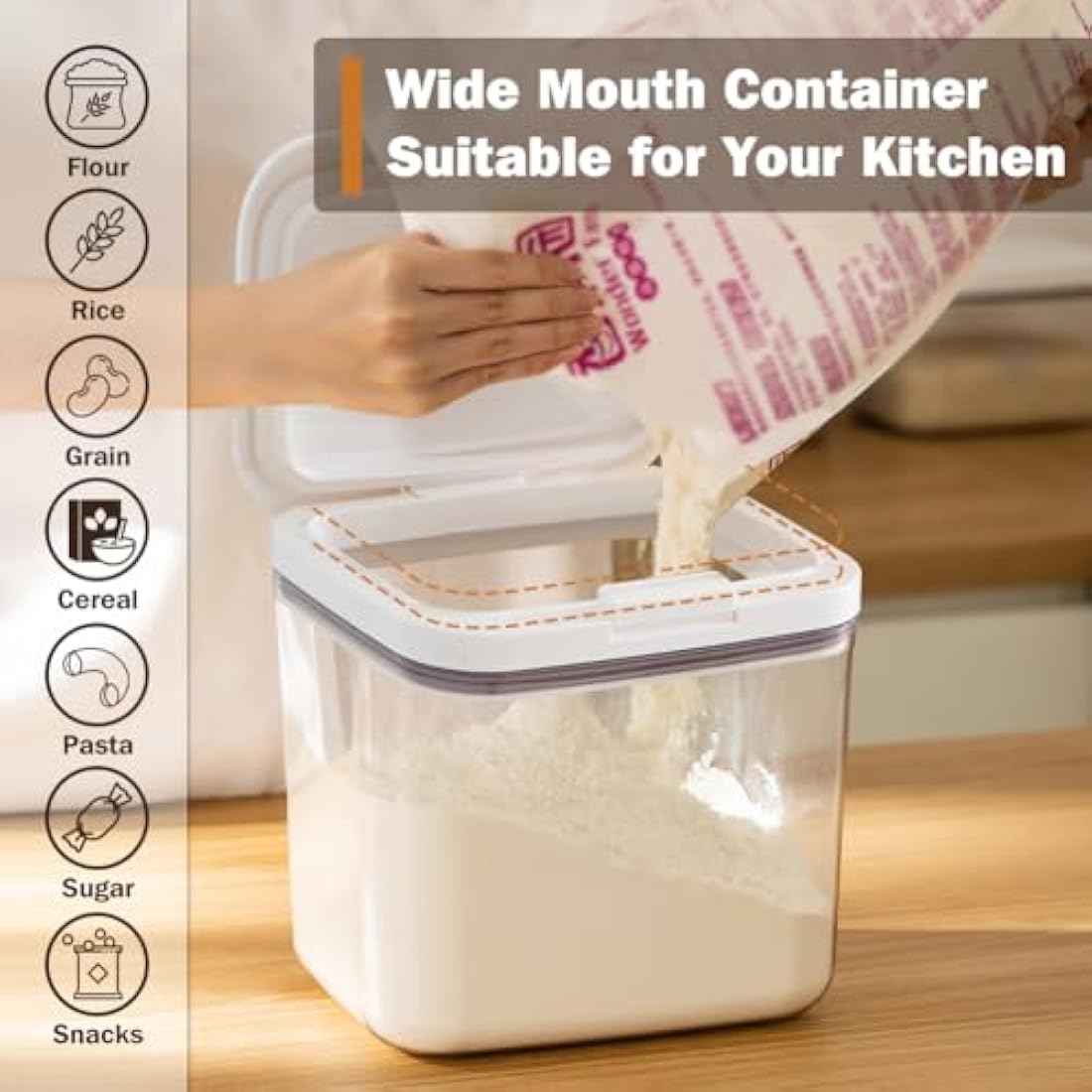 ZgoEC Airtight Rice and Flour Storage Container Set - 2.8L & 4.5L BPA-Free