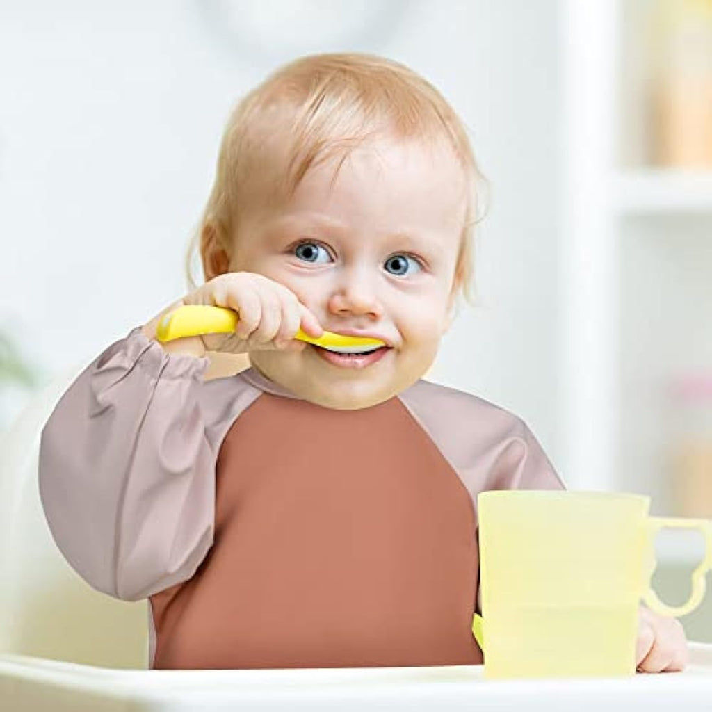 Vicloon Baby Weaning Bibs | Waterproof Long Sleeve PU Feeding Apron