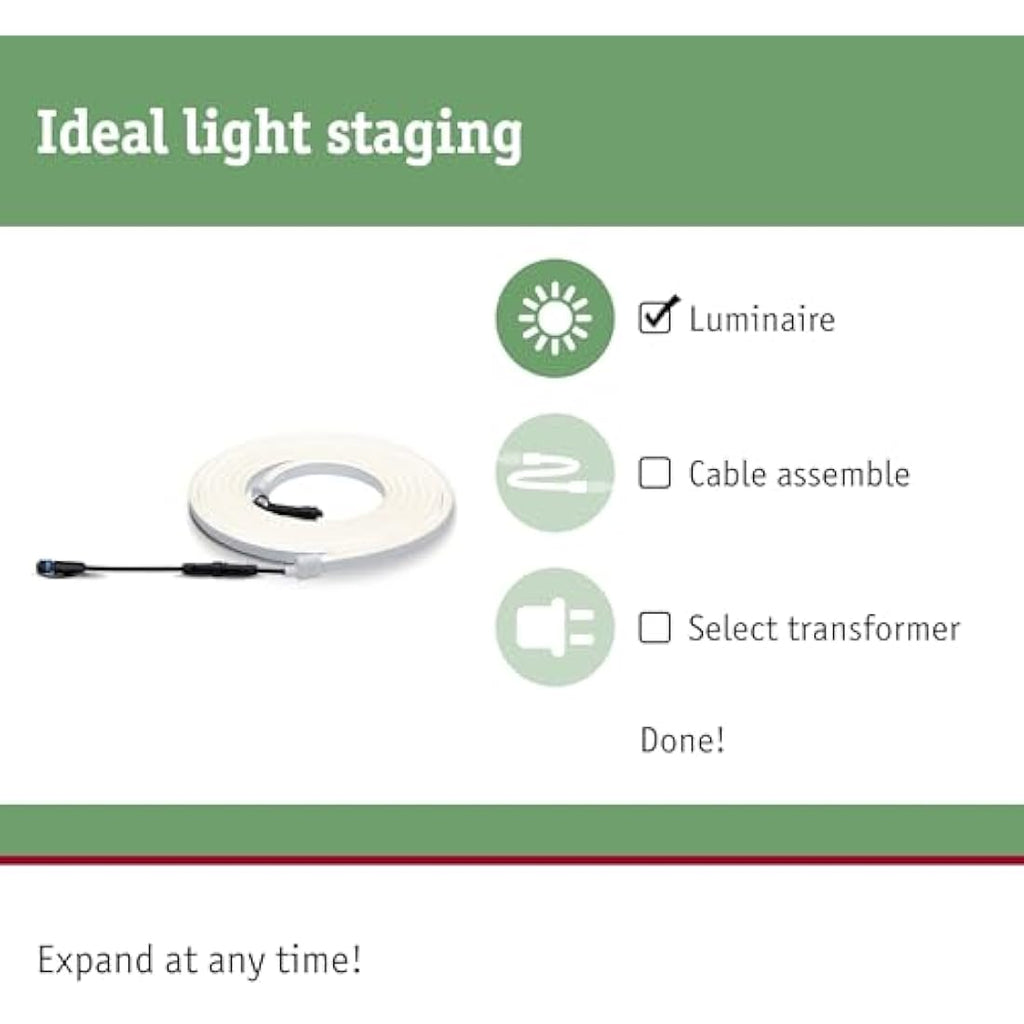 Paulmann Plug & Shine LED Neon Strip – 31W IP67 Outdoor Light 3000K