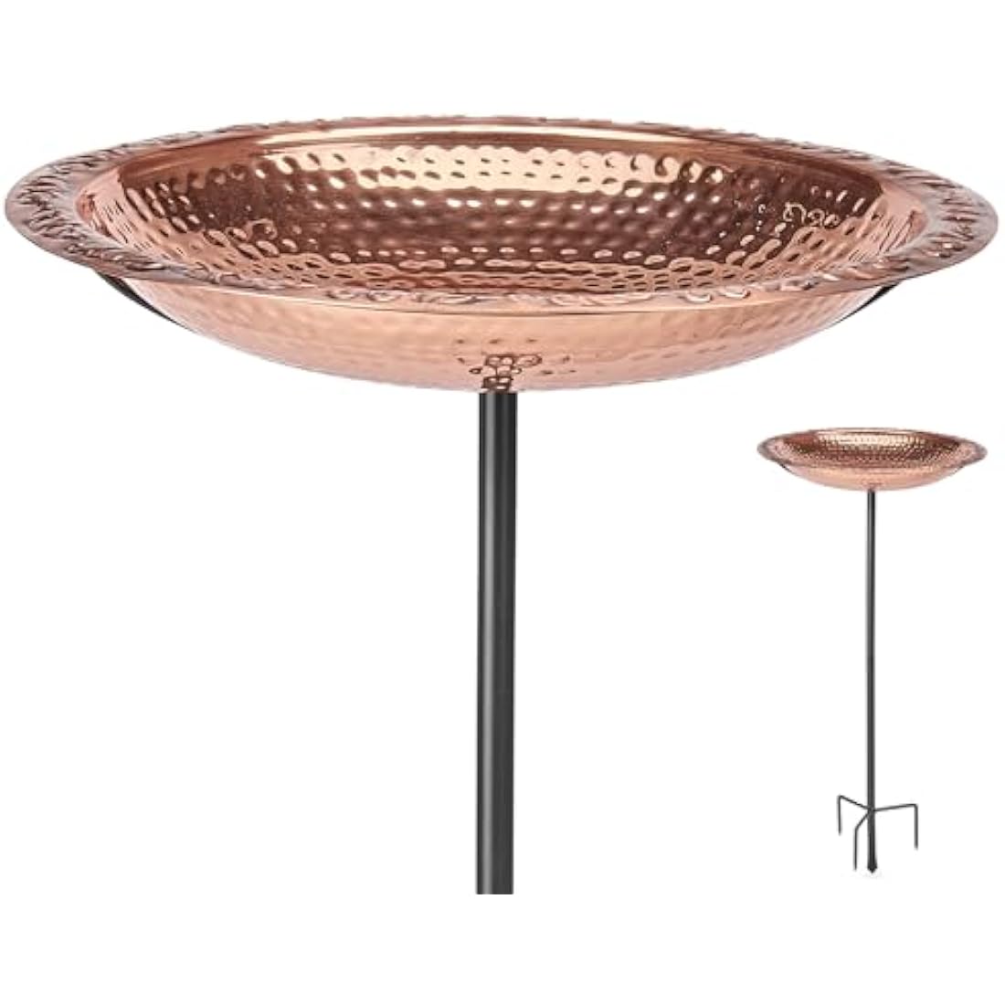 Good Directions 18" Pure Copper Bird Bath with 4-Prong Garden Pole