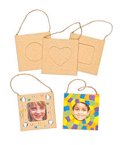Baker Ross DIY Hanging Photo Frames – Pack of 12 Brown Kids Craft Kit