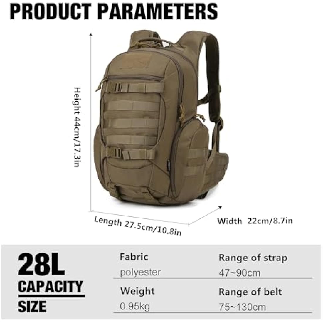 Mardingtop 28L Military Tactical Backpack | Molle Hiking Rucksack