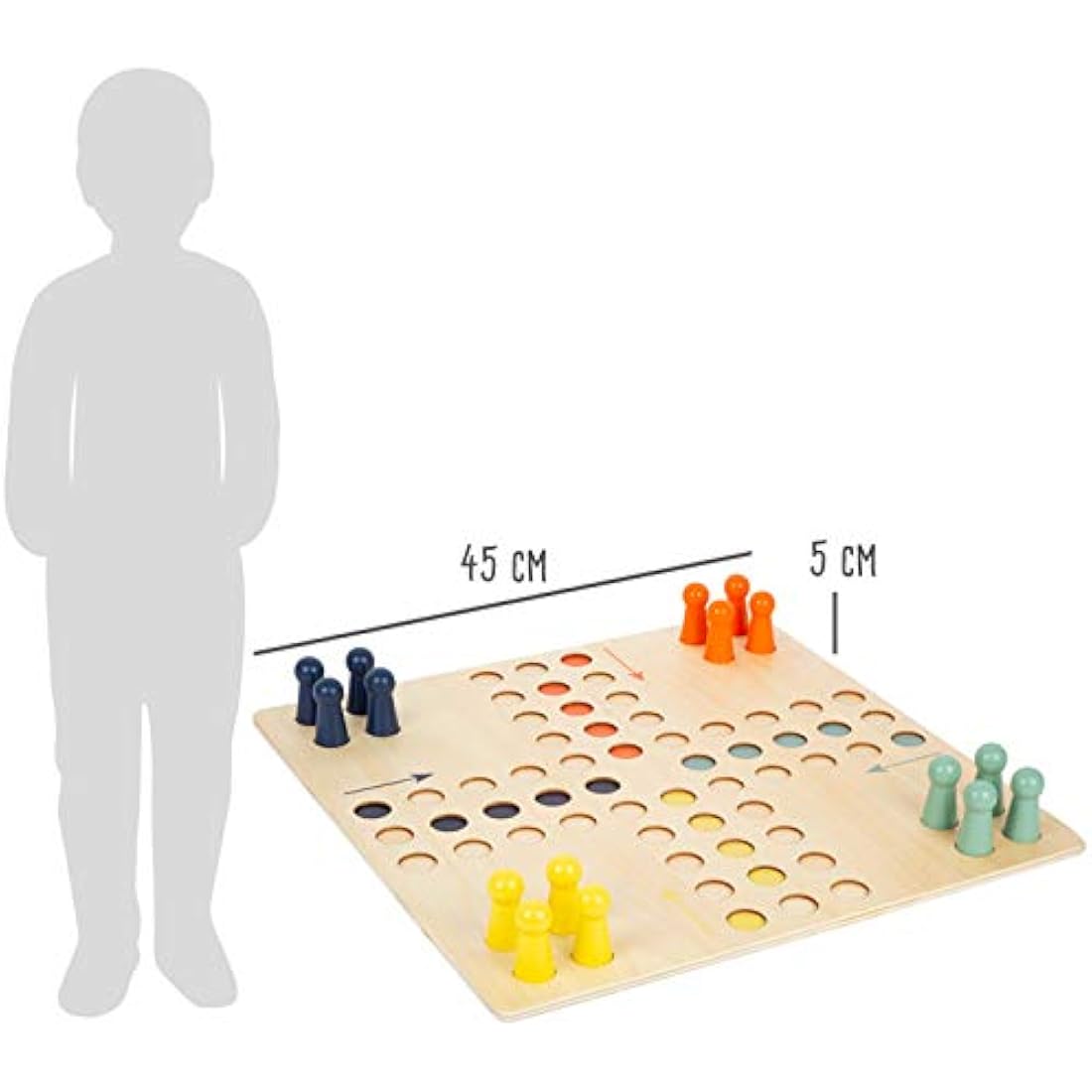 Small Foot Ludo XL Wooden Board Game – Large Format Family Game