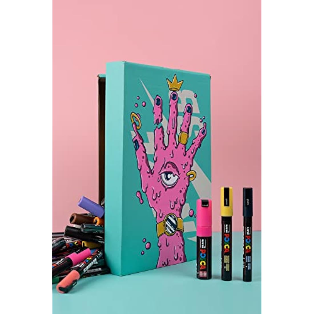 Posca Paint Pens Set of 54 – Multi-Surface Water-Based Markers with Case