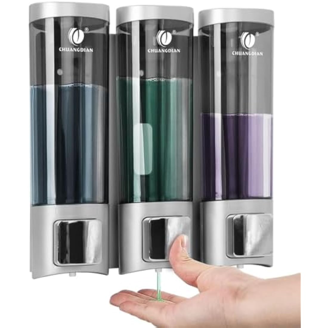 Triple Wall Mounted Soap Dispenser | 3x200ml Refillable PC+ABS