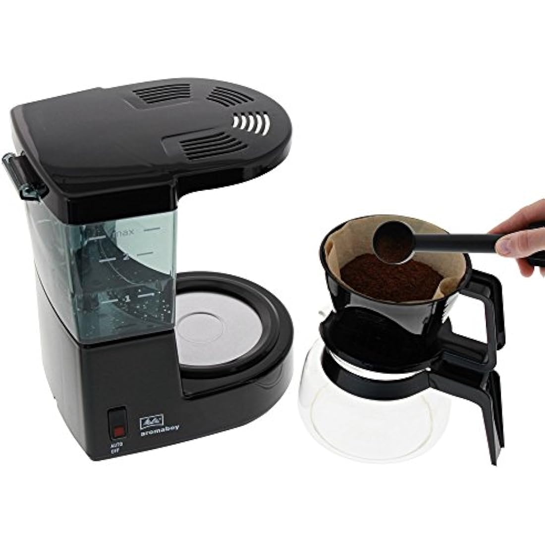 Melitta AromaBoy Filter Coffee Machine – Compact 2-Cup Design, Black