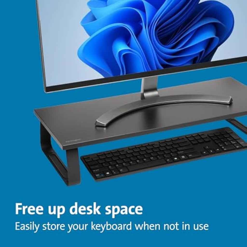 Kensington Extra Wide Metal Monitor Stand – Ergonomic Desk Riser, Black