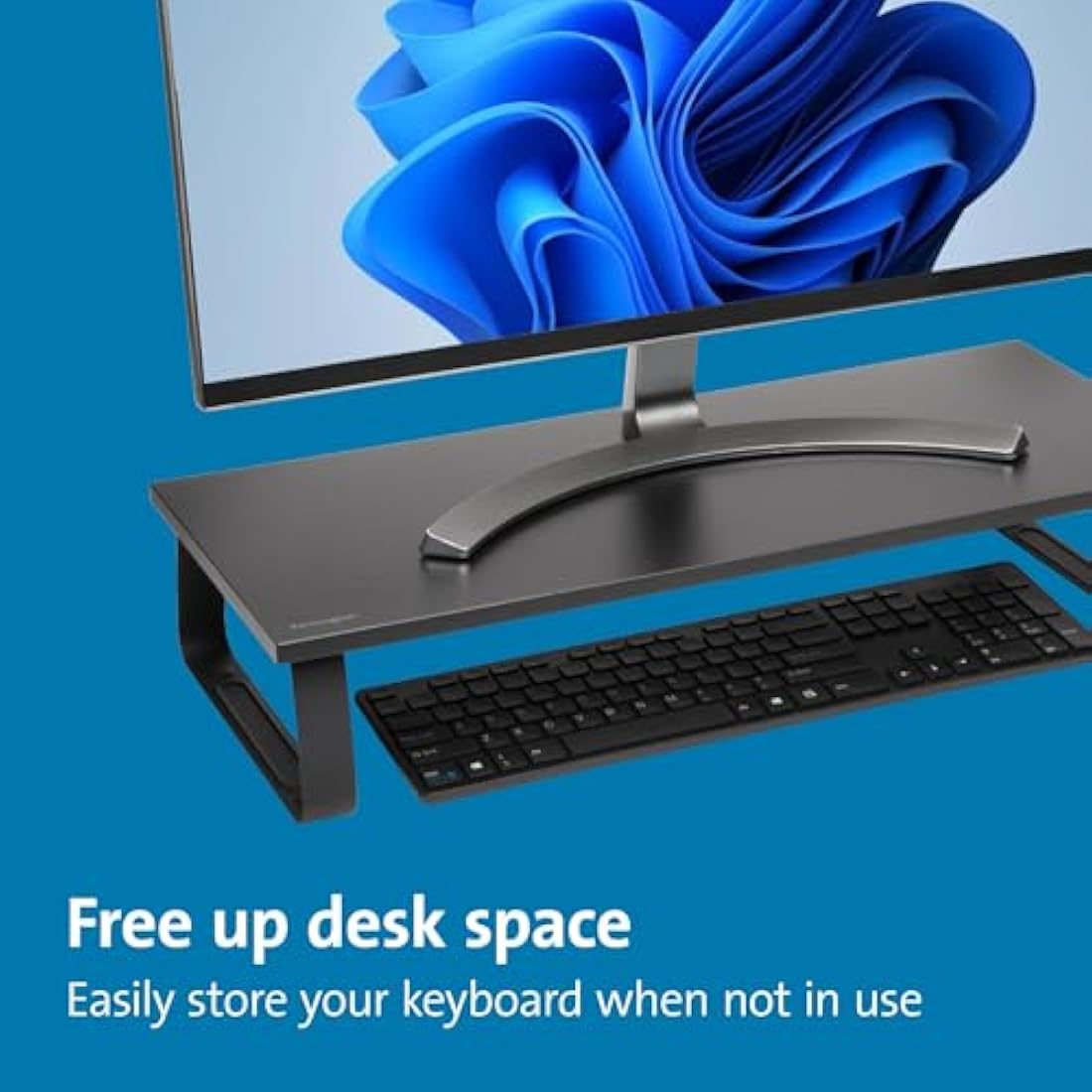 Kensington Extra Wide Metal Monitor Stand – Ergonomic Desk Riser, Black