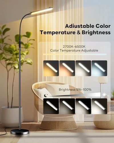 VARICART LED Floor Lamp | 18W Dimmable Standing Light with Remote Control