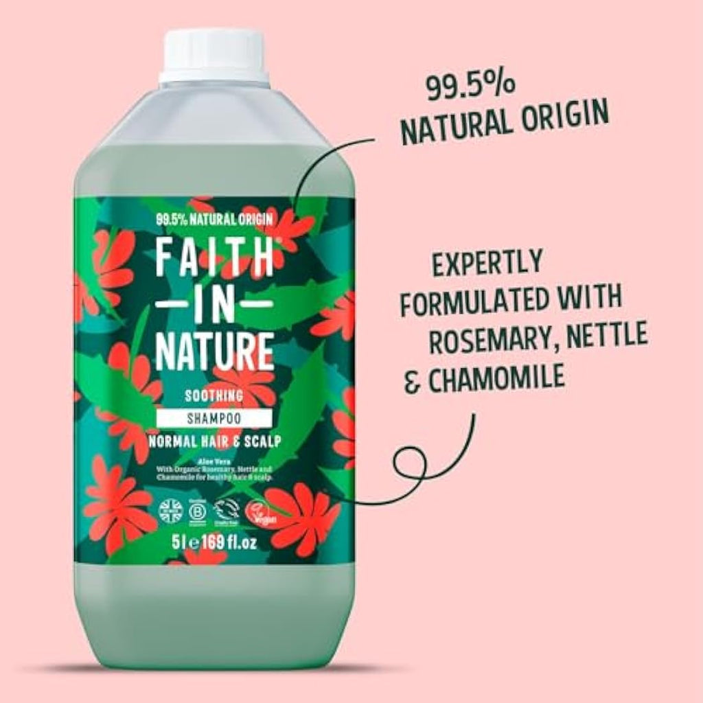 Faith In Nature Aloe Vera Shampoo – Soothing Natural Haircare 5L Refill